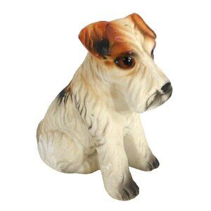 LEGO Japan small porcelain Fox Terrier dog figurine approx 4.25" tall vintage